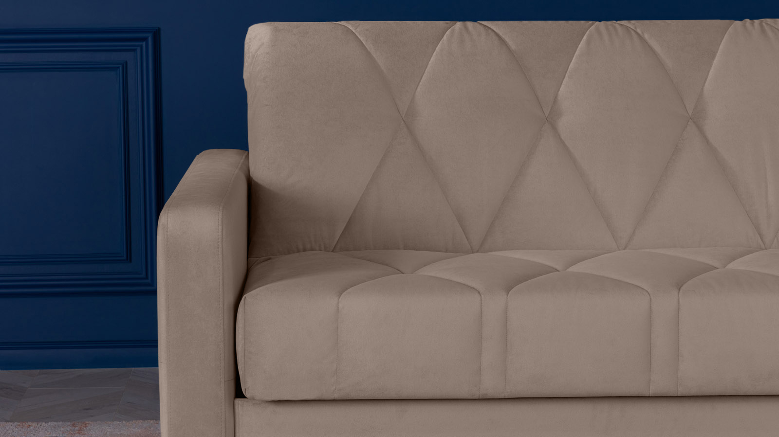 Диван - кровать Domo Pro стежка ромб, ткань Sky Velvet 17 180x216 — купить в Озерце
