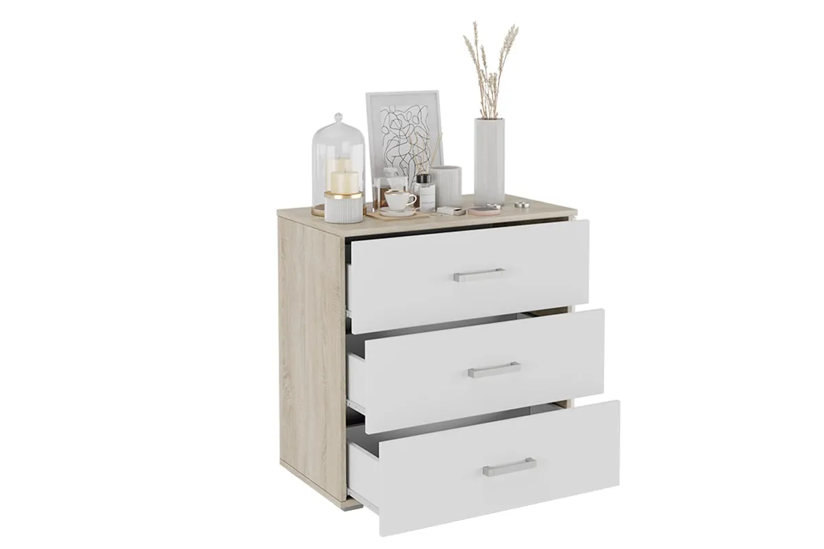 Комод Diamond Тип 1 (Дуб Сонома/Белый) — Мебель-центр Озерцо