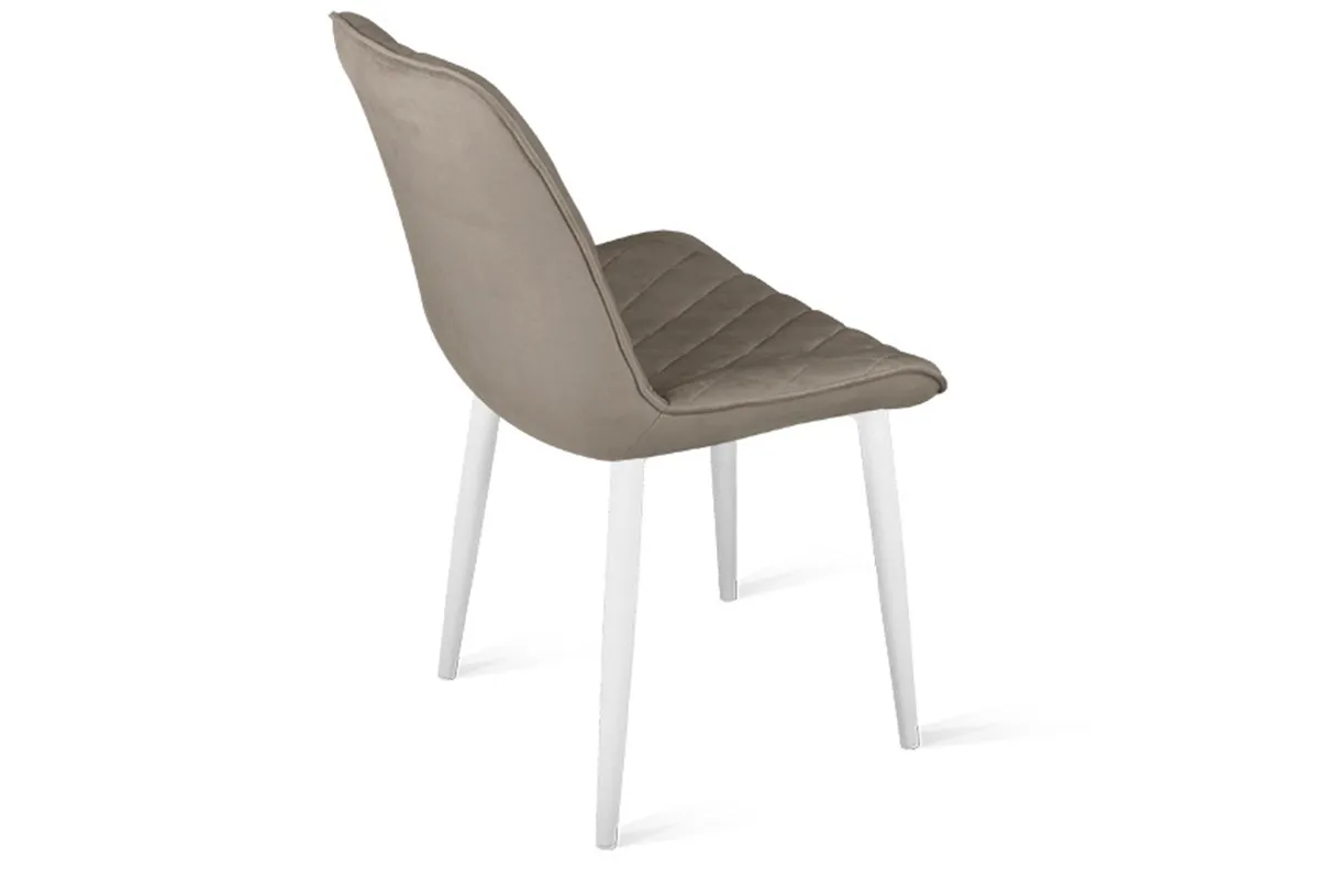Стул Oscar (Белый Муар / Велюр L003 Бежевый) - купить в Озерце