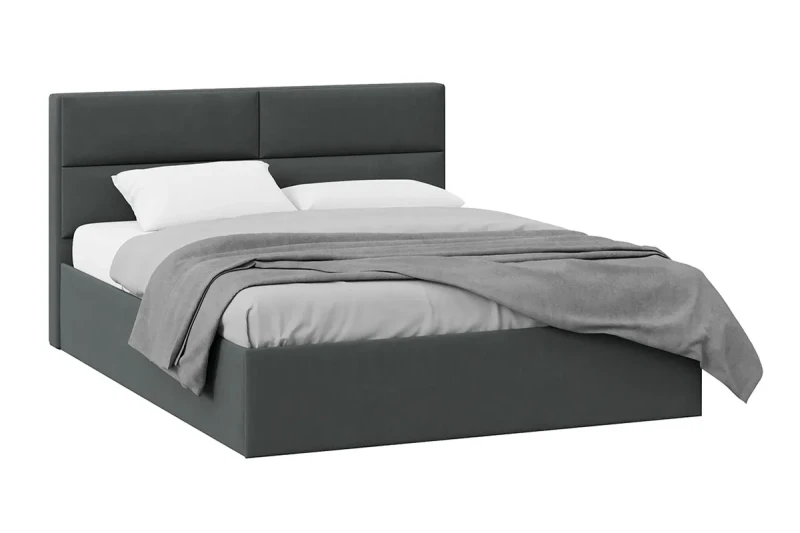 Кровать Глосс 160х200 с ПМ (Велюр/Графит) - купить в Озерце