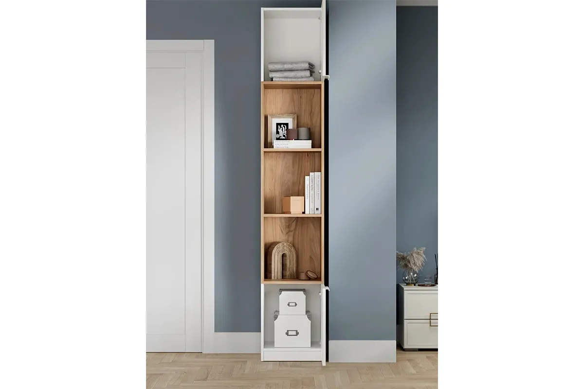 Шкаф комбинированный Стелла Исп.2 (Белый Холст/Белый Жемчуг/Яблоня Беллуно) в мебель-центре Озерцо