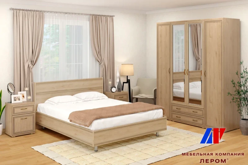 Готовый комплект для спальни СК-1023-ГС (Гикори Джексон Светлый) - купить в Озерце