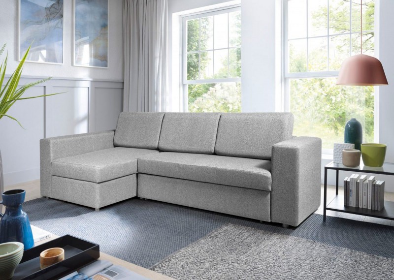 Угловой диван раскладной  Виктория-1 (ПБ, серый) — купить в Озерце