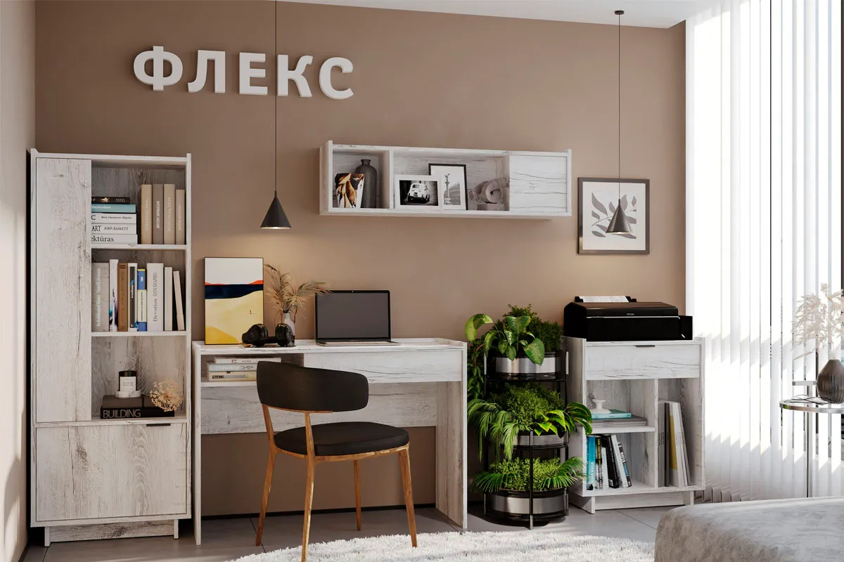 Тумба с ящиком Флекс 27 (Дуб Шавиниган) — Мебель-центр Озерцо