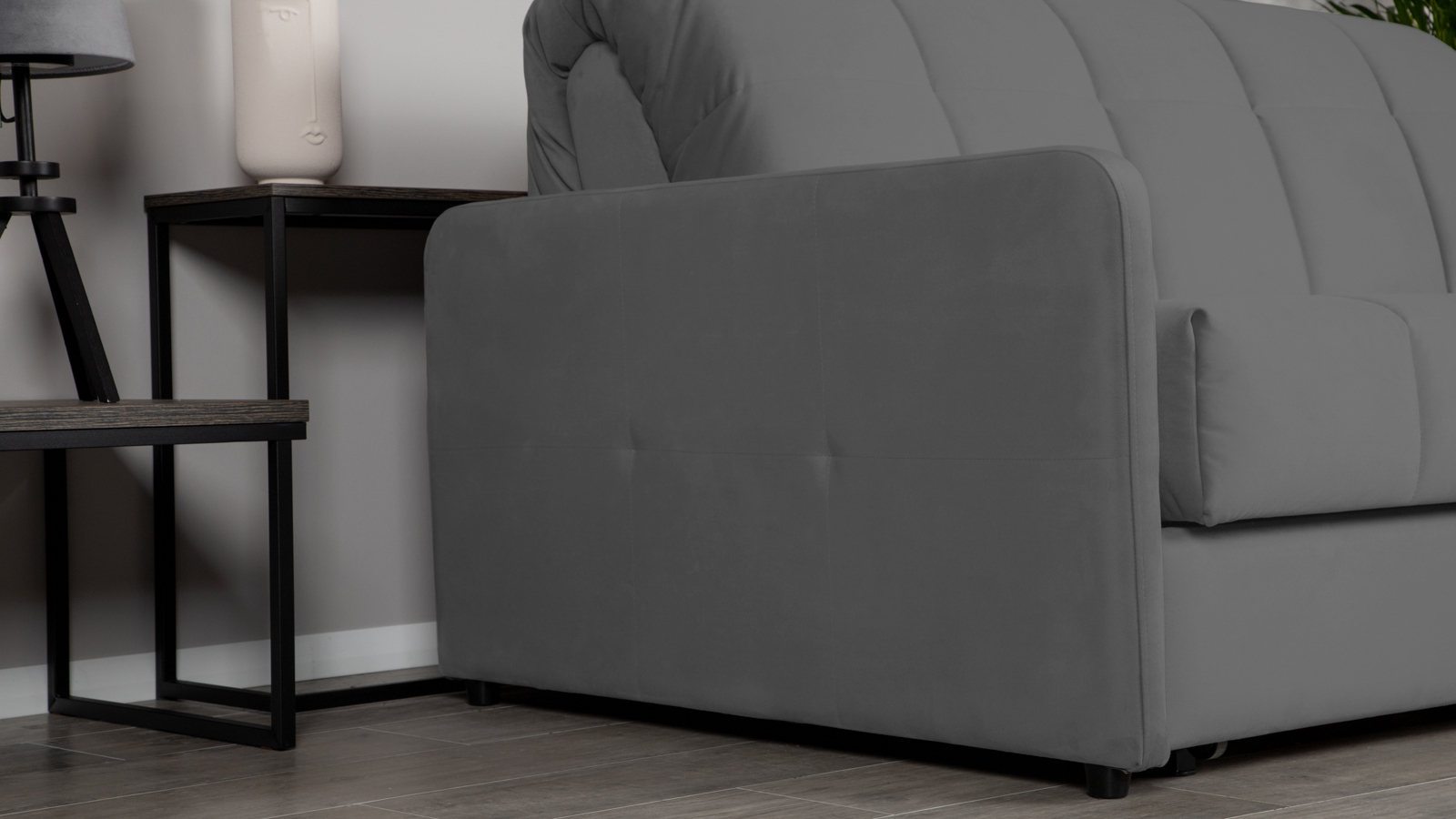Диван - кровать Domo Pro с узкими подлокотниками, стежка квадрат, ткань Sky Velvet 16 160x216 — купить в Озерце