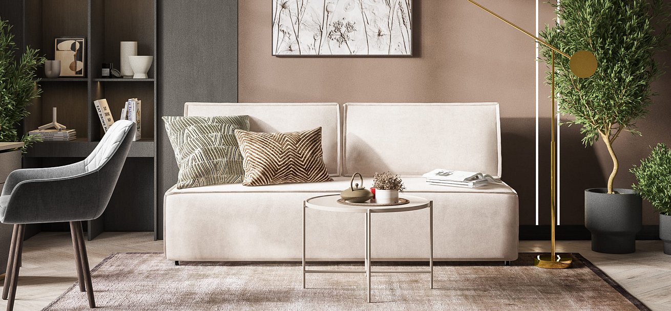 Диван NORD mini велюр Monolit латте — купить в Озерце