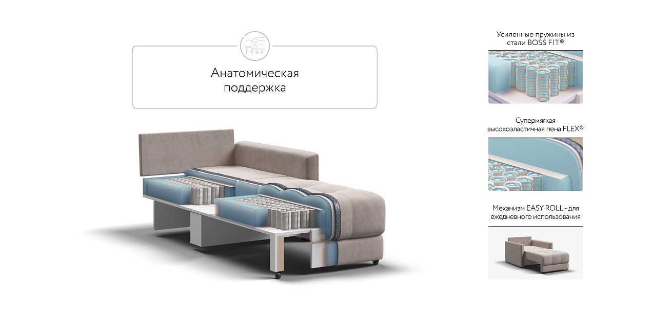 Босс Лофт кресло-кровать Велюр Монолит латте — купить в Озерце