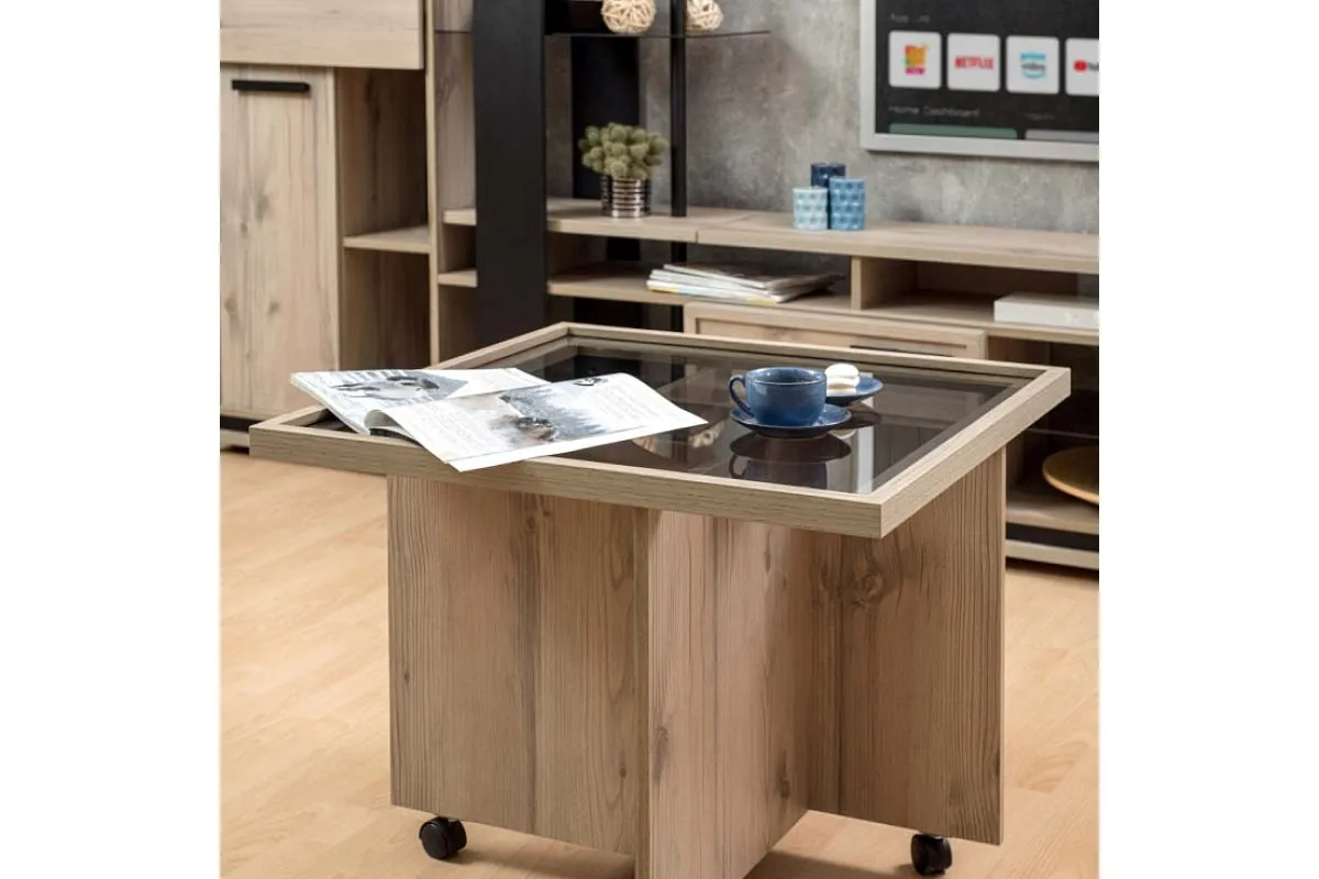 Стол журнальный Nature 16 (Гаскон пайн/Черный) — Мебель-центр Озерцо