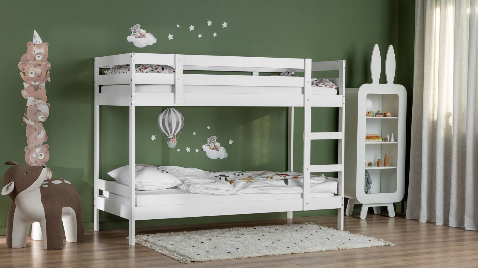 Детская кровать двухъярусная Neo, белая 90x200 — Мебель-центр Озерцо