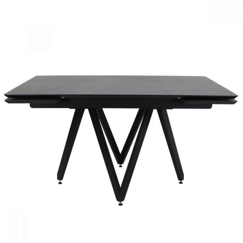 Стол ТЕОРЕМА HPL 85х138/204 камень серый/муар черный - купить в Озерце