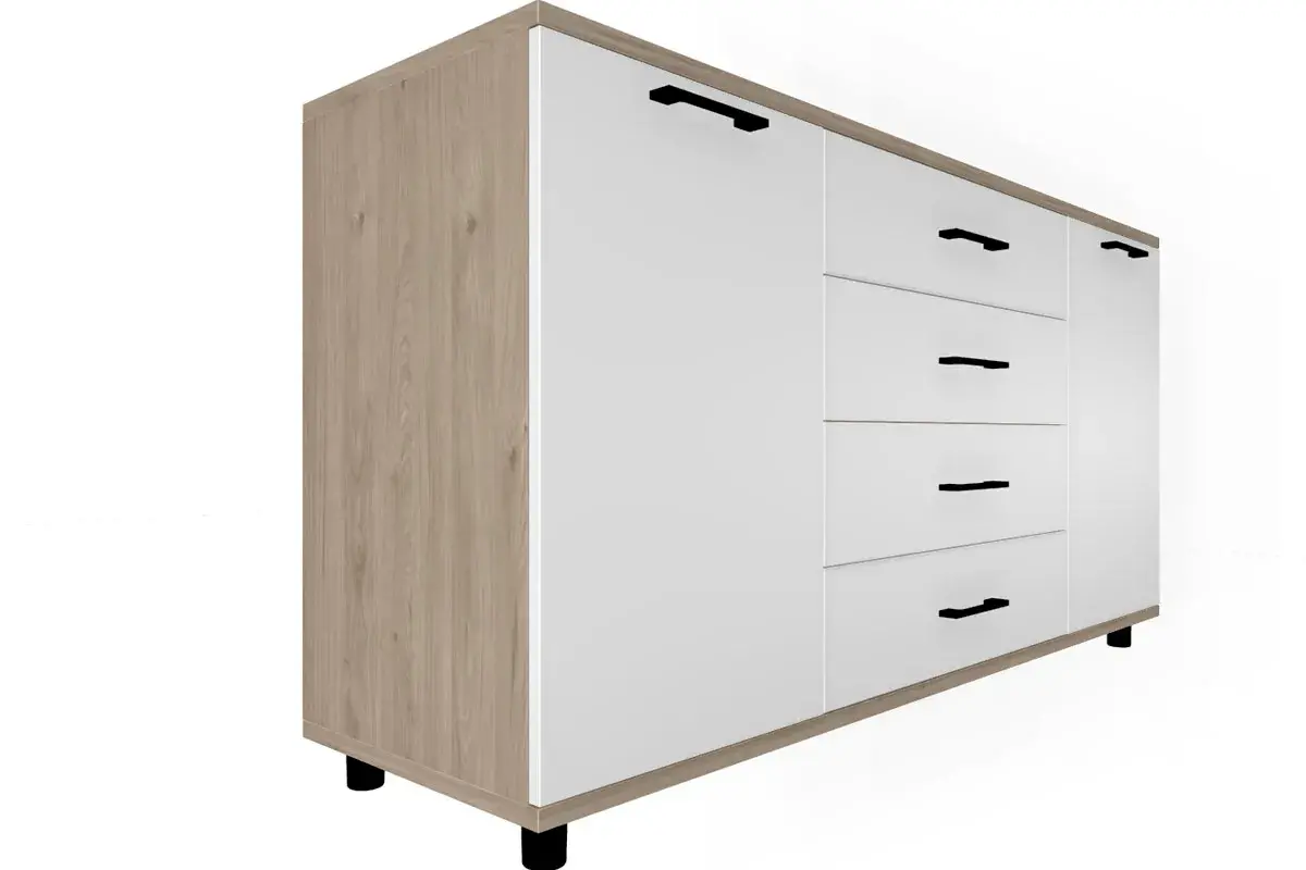 Спальня Грейс комплект 4 (Гикори Джексон Светлый/Белый Бриллиант Глянцевый) - купить в Озерце