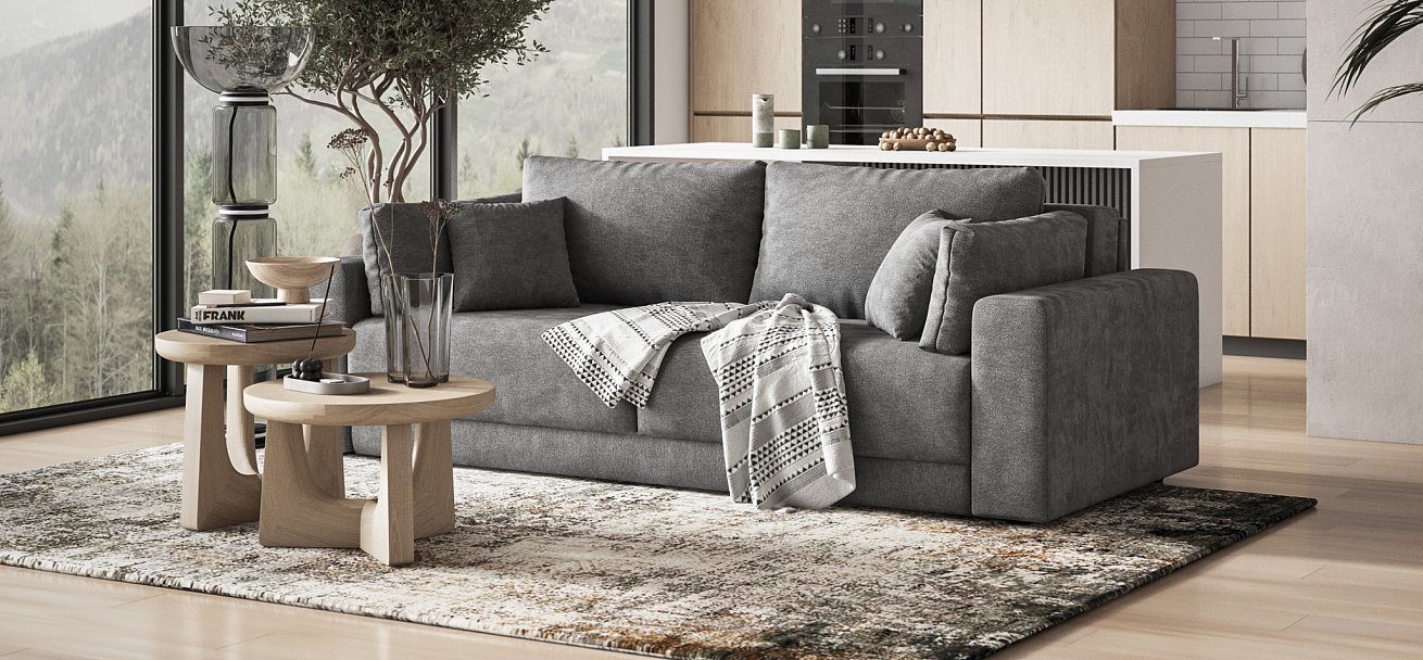 Диван Босс Прайм Шенилл CLOUD графит — купить в Озерце