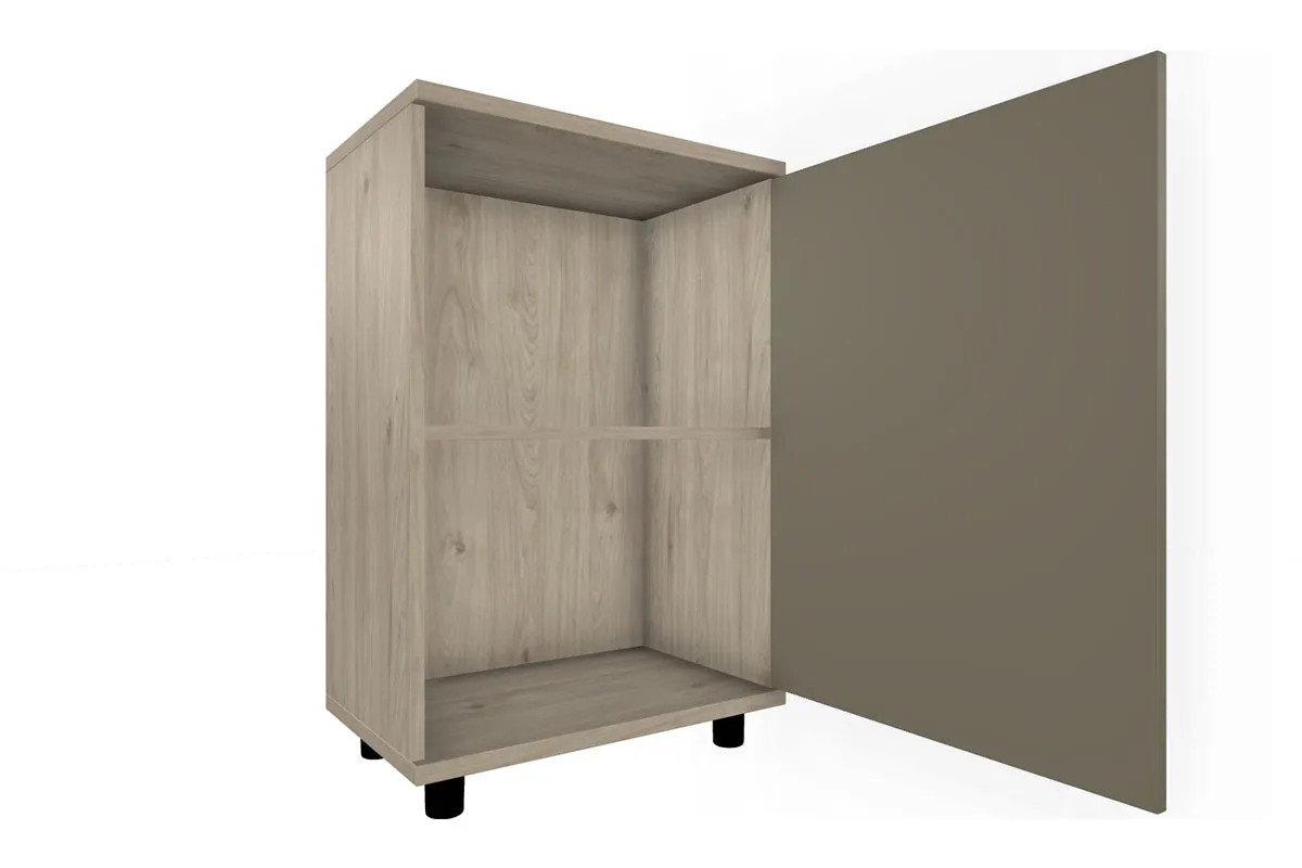 Тумба ТБ-5018-ГС-ЛМ (Гикори Джексон Светлый/Латте Матовый) — Мебель-центр Озерцо