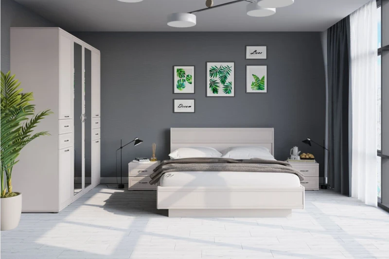 Готовый комплект для спальни СК-1001-СК (Серый Кашемир) - купить в Озерце