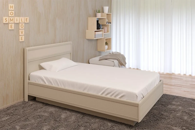 Кровать КР-1002-СК с ПМ 140х200 (Серый Кашемир) - купить в Озерце