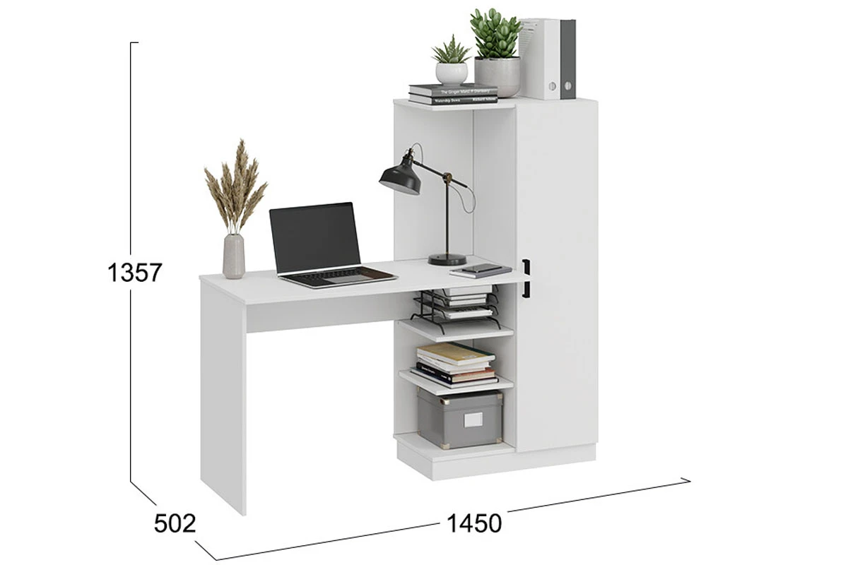 Стол компьютерный Бейсик (Белый) — Мебель-центр Озерцо