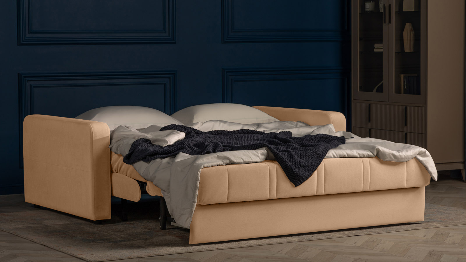 Диван - кровать Domo Pro стежка ромб, ткань Casanova Beige 140x216 — купить в Озерце