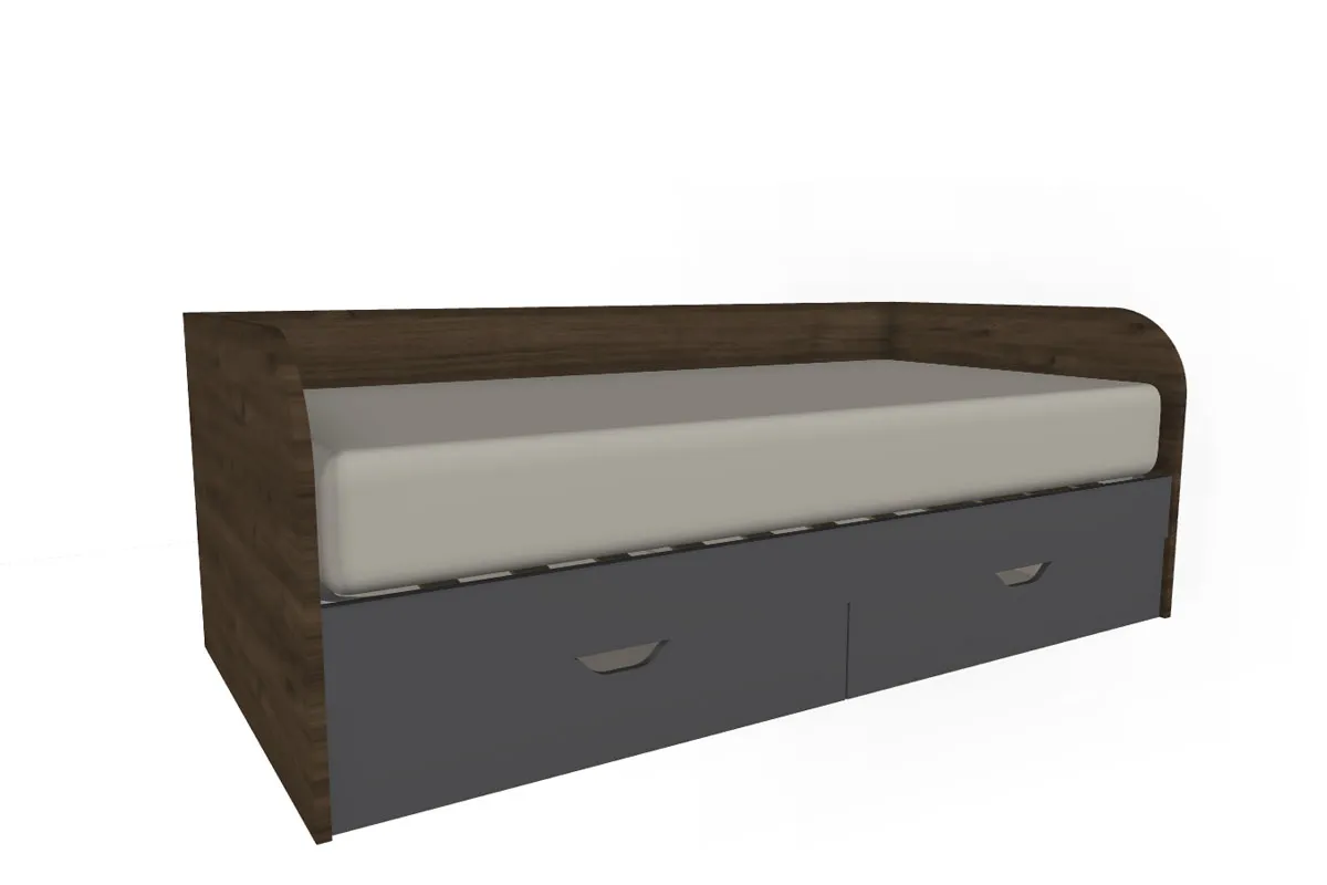 Детская Грейс композиция 1 (Гикори Джексон Темный/Антрацит Матовый) — Мебель-центр Озерцо