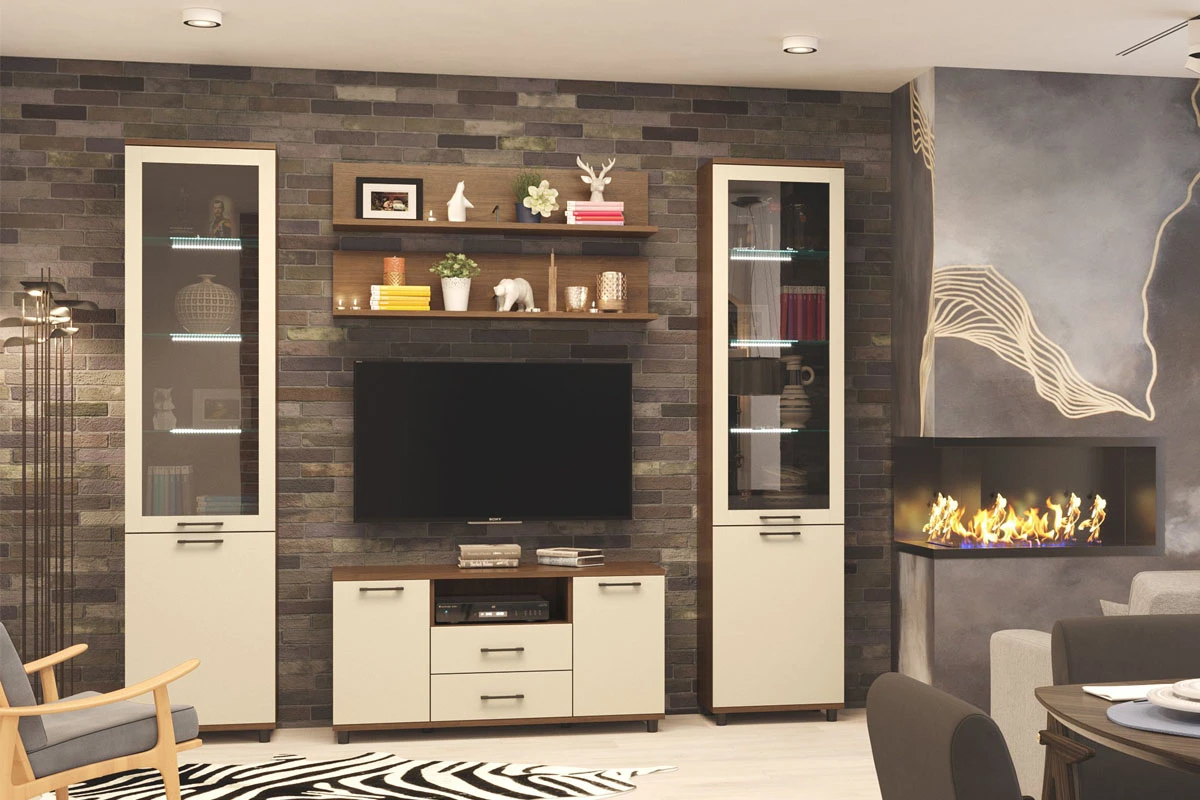 Шкаф многоцелевой ШК-5044-ГТ-КМ (Гикори Джексон Темный/Кашемир Матовый) в мебель-центре Озерцо