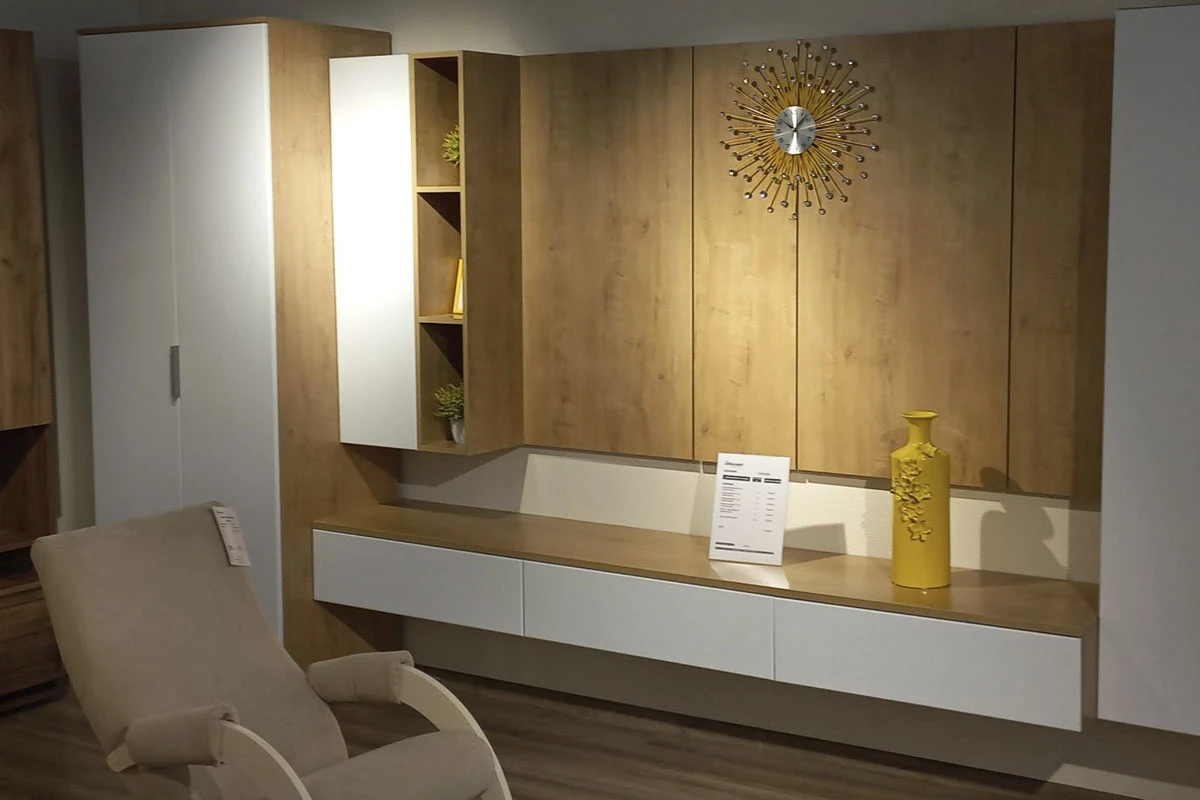 Шкаф для одежды 2-х дверный Сканди 800 (Дуб бунратти/Белый бланш) в мебель-центре Озерцо