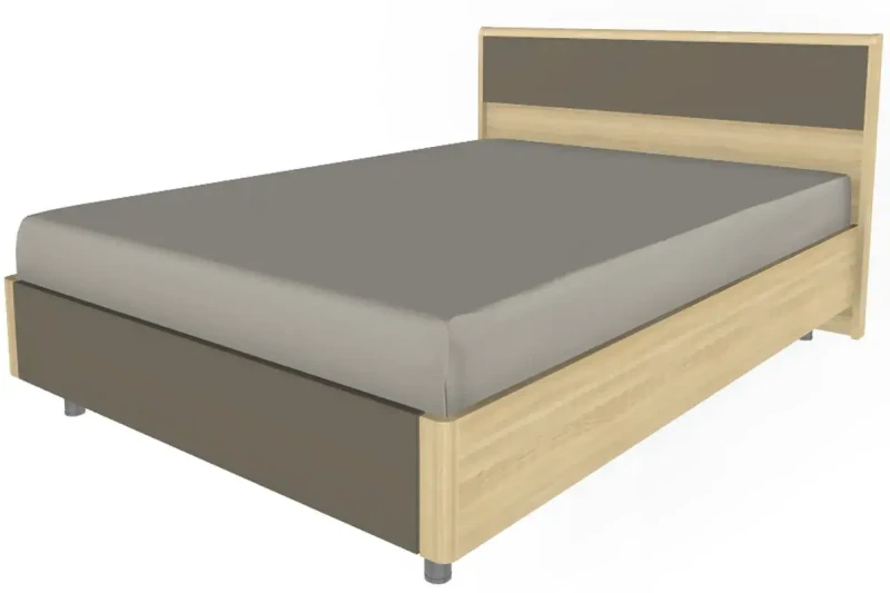 Кровать КР-5002-АС-ЛМ (Ясень Асахи/Латте Матовый) - купить в Озерце