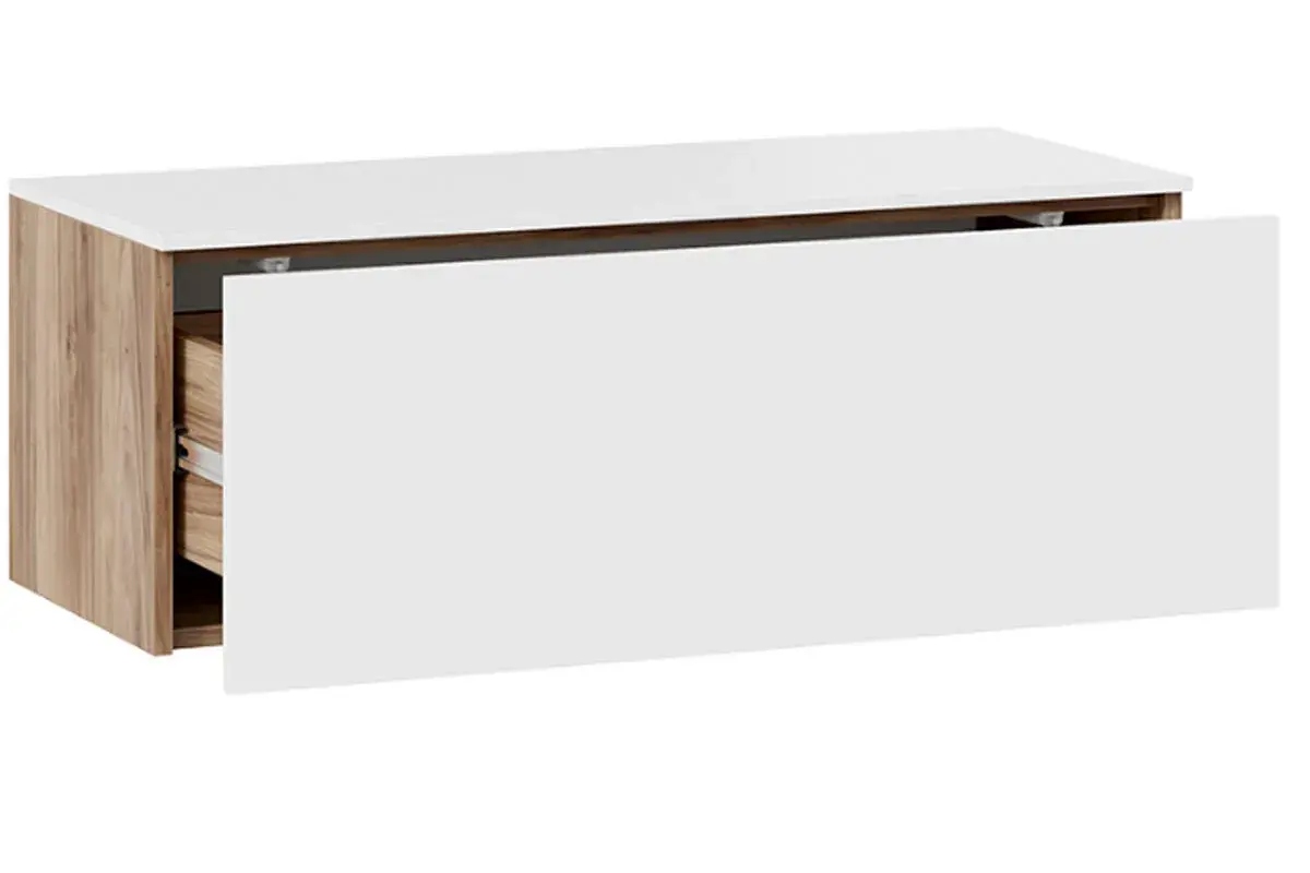 Тумба Порто ТД-393.03.12 для теле- и радиоаппаратуры (Яблоня Беллуно/Белый софт) — Мебель-центр Озерцо