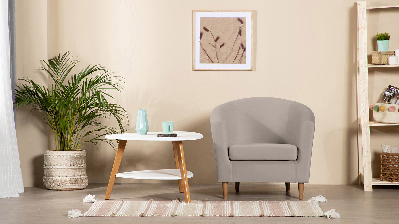 Кресло Moony Sky velvet 03, светлые ножки 75x80 — купить в Озерце