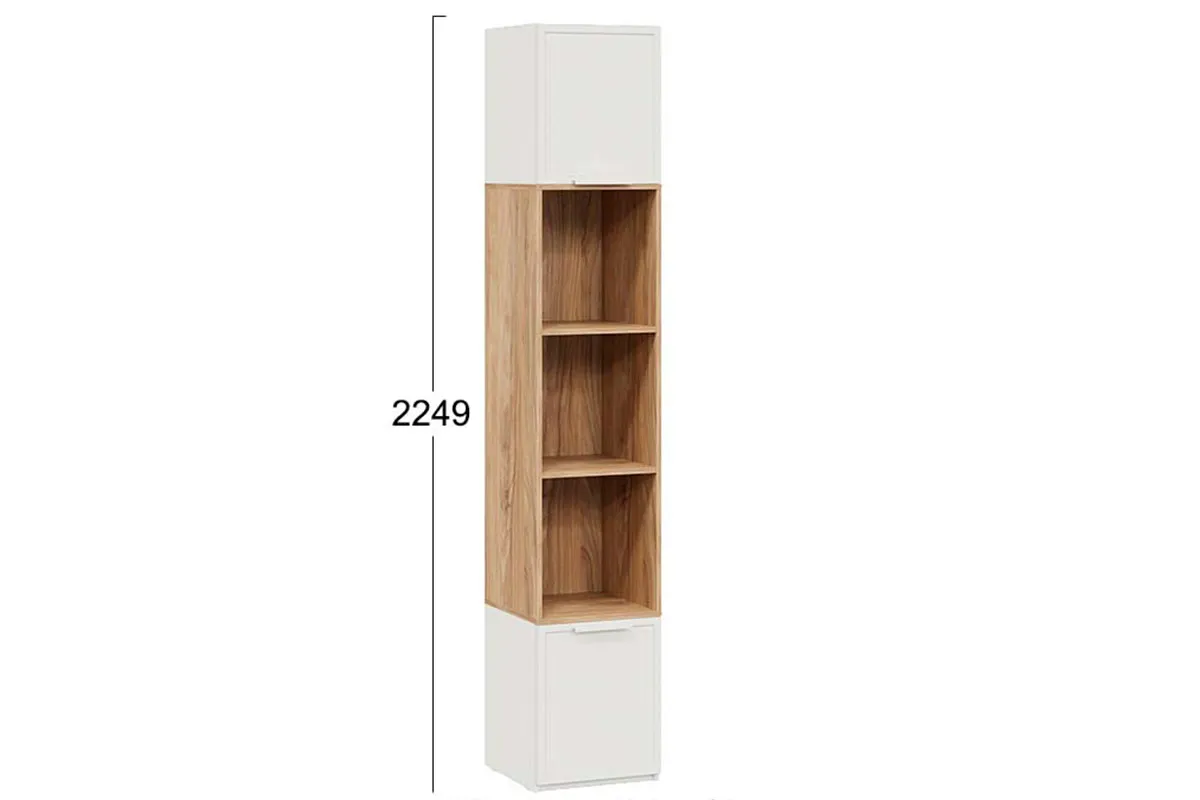 Шкаф комбинированный Стелла Исп.2 (Белый Холст/Белый Жемчуг/Яблоня Беллуно) в мебель-центре Озерцо