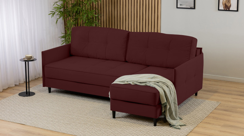 Диван Amani Pro угловой с узкими подлокотниками, ножки: пластик, Тк. Sky Velvet 32 156x217 — купить в Озерце