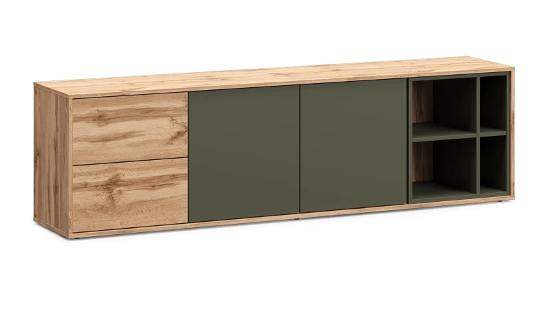 Тумба ТВ Avocado Базальт + Дуб Натюрель 40x197 — купить в Озерце