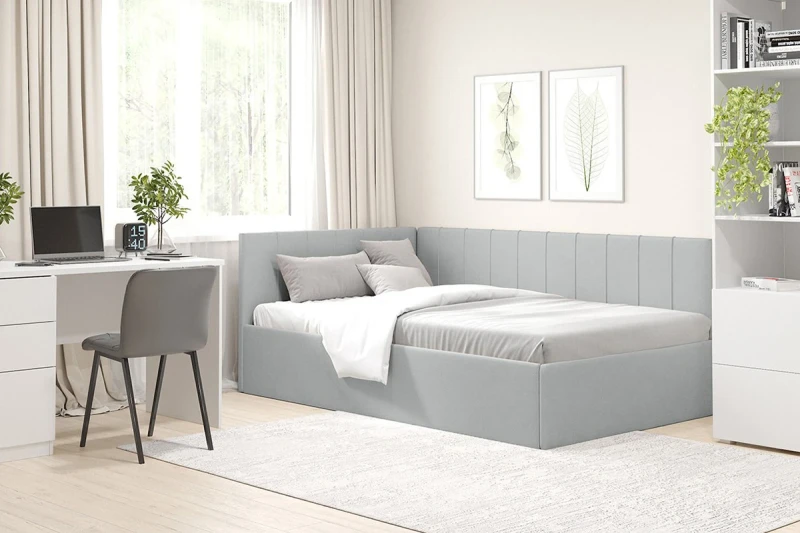 Кровать Мика с ПМ 120х200 универсальная Newtone Light Grey - купить в Озерце