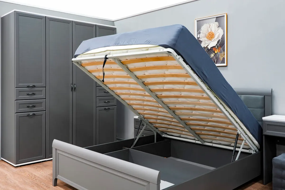 Кровать КР-1033-СО-В 160х200 (Серый Оникс/Велюр) - купить в Озерце