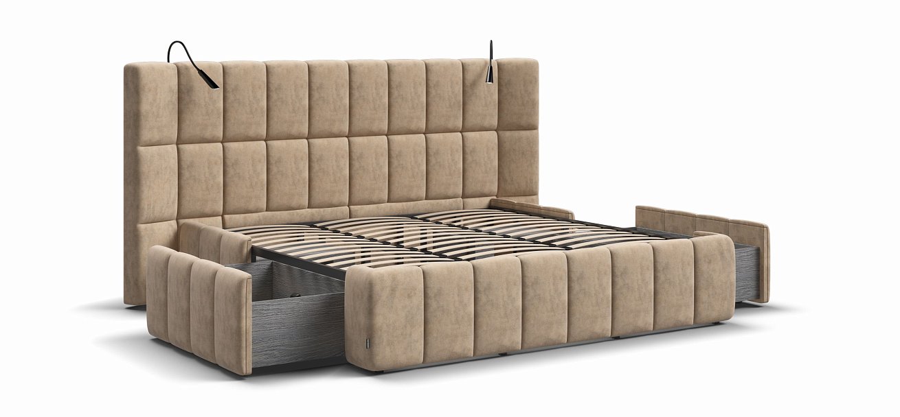 Босс ХО Кровать 180*200 Велюр Роял шампань - купить в Озерце