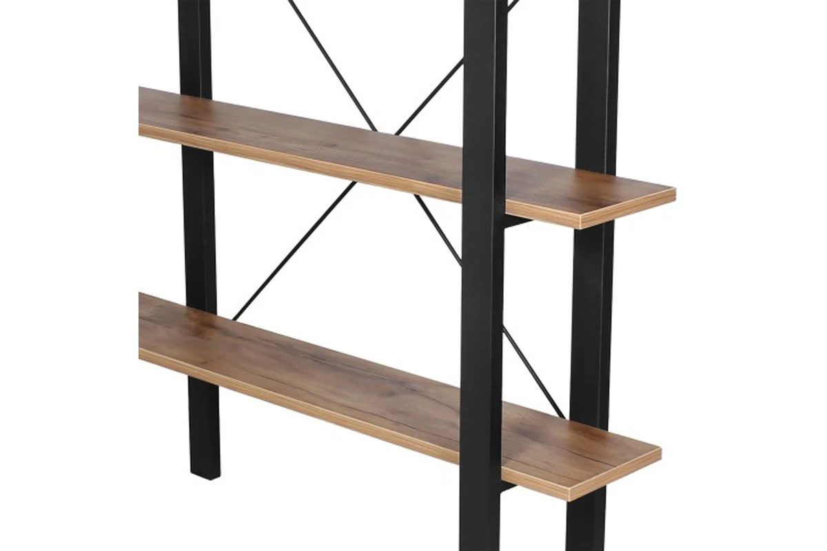 Стеллаж Индия (Металл Черный муар (RAL 9005)/Таксония медовая) в мебель-центре Озерцо
