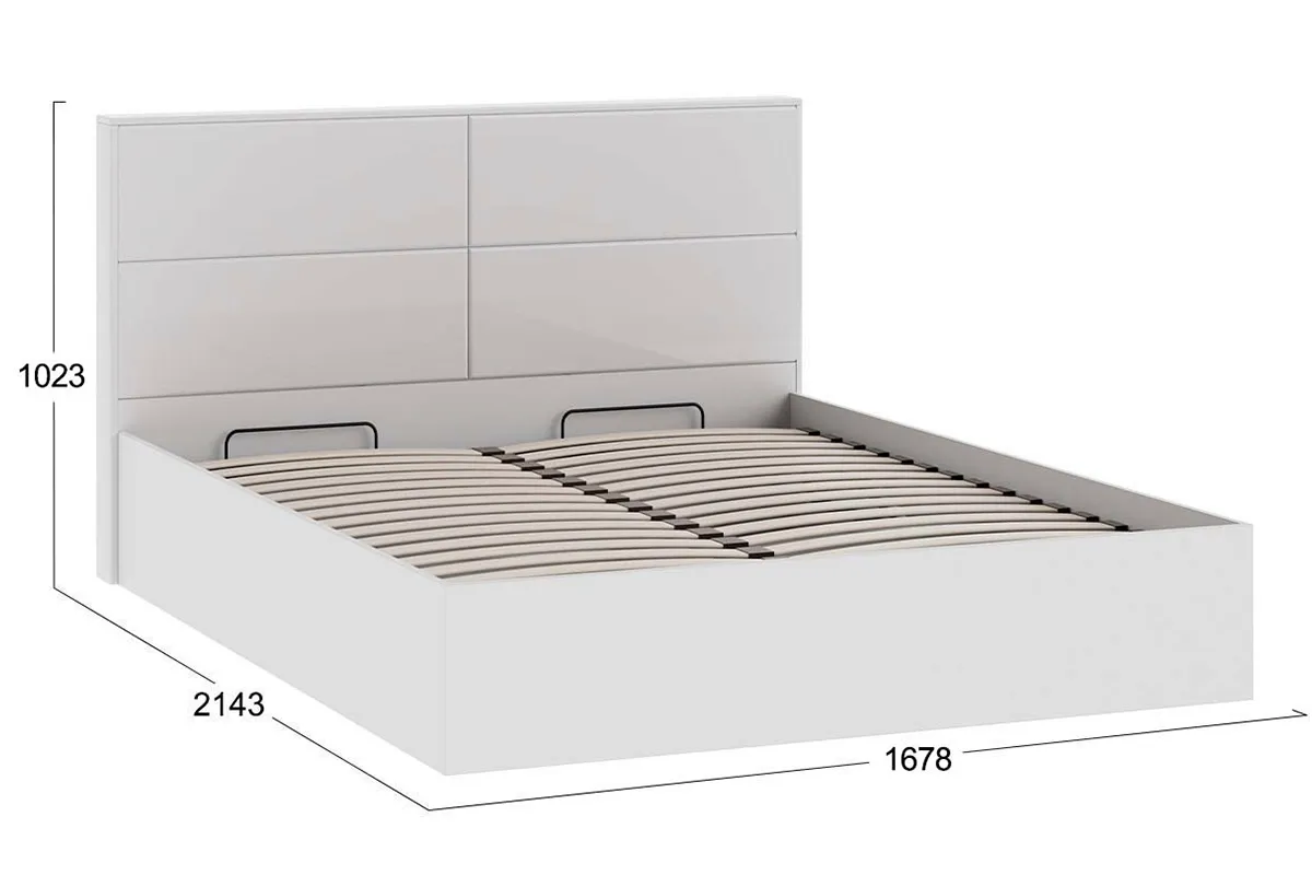 Кровать Тесса с подъемным механизмом Тип 2 без заглушины 160х200 (Белый жемчуг/Белый глянец) - купить в Озерце