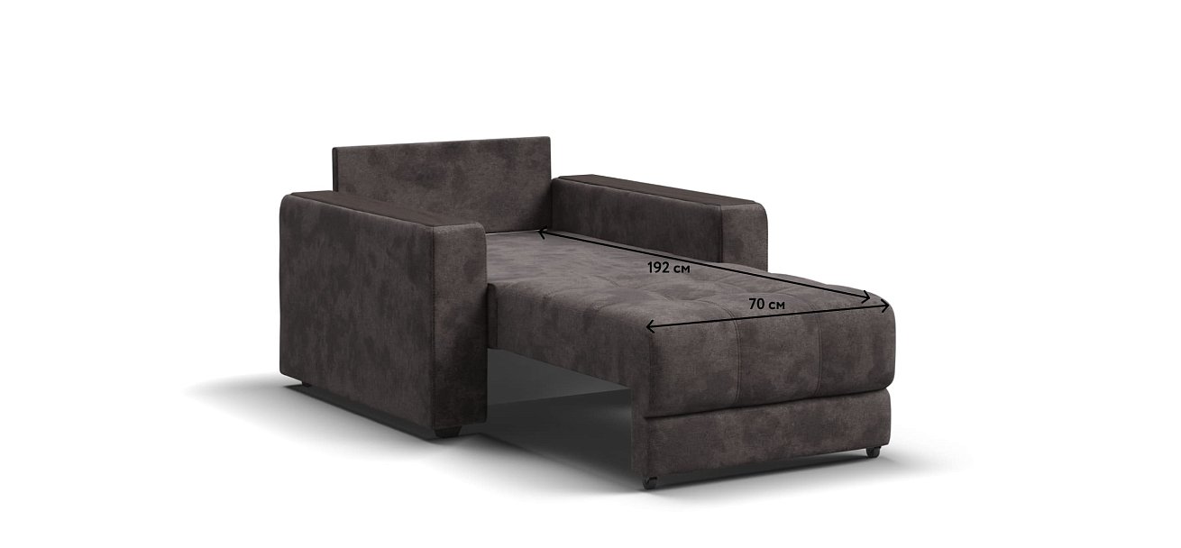 Босс кресло-кровать Велюр Алькантара серый — купить в Озерце