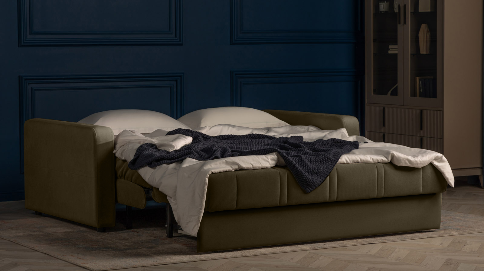 Диван - кровать Domo Pro стежка ромб, ткань Sky Velvet 12 160x216 — в мебель-центре Озерцо