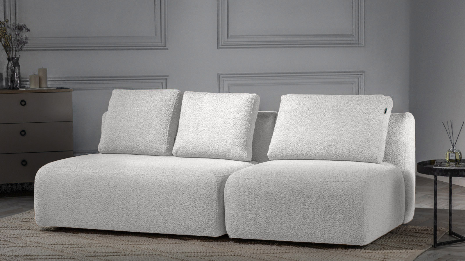 Диван модульный Molto, 2-секционный,125+ 85+125+85, ткань Soul 000 107x214 — купить в Озерце