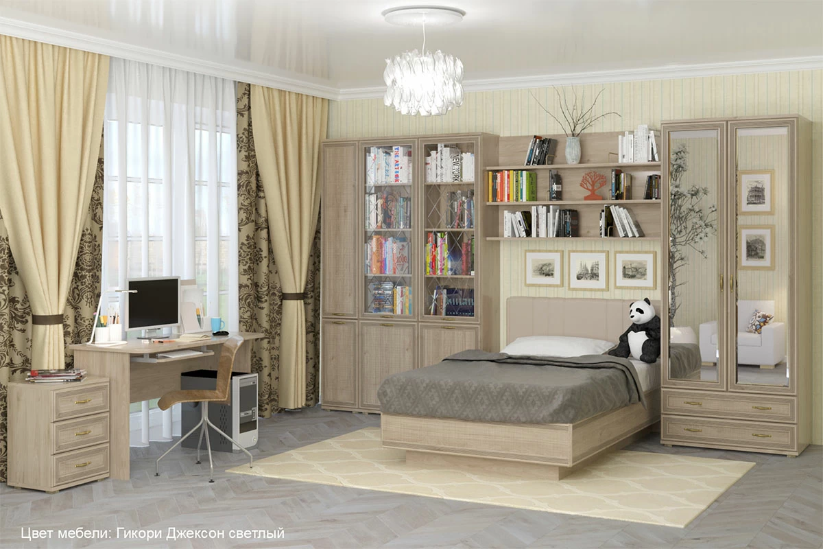 Полка  ПЛ-1002 (Гикори Джексон Светлый) — Мебель-центр Озерцо