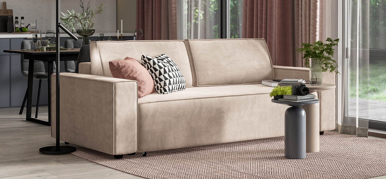 Лофт диван Велюр Монолит латте — купить в Озерце