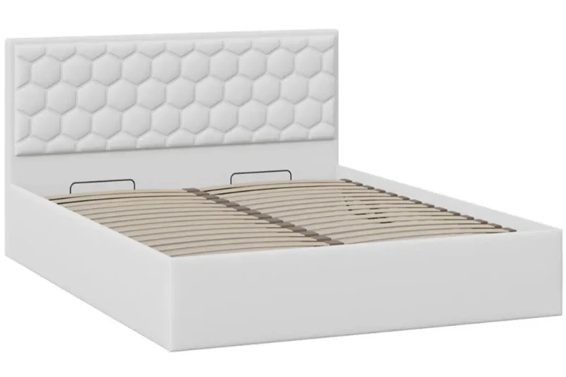 Кровать Порто с ПМ и заглушиной 160х200 (Экокожа белая/Polo) - купить в Озерце