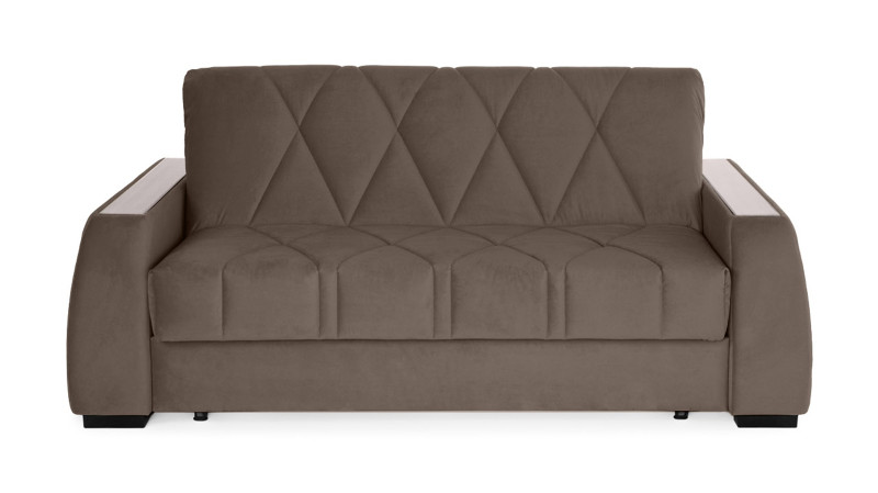 Диван - кровать Domo Pro с накладкой цвета ясень, стежка ромб, ткань Sky Velvet 02 140x216 — в мебель-центре Озерцо