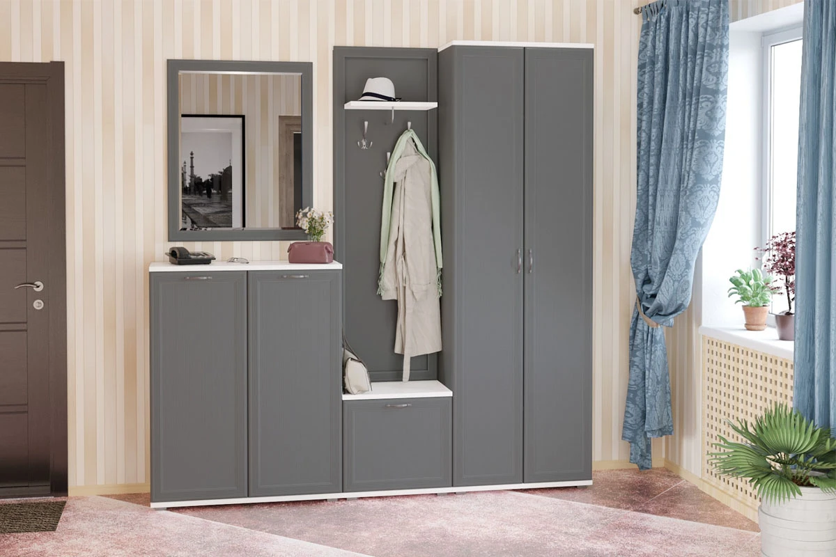 Тумба ТБ-1001-СЯ-СО (Снежный Ясень/Серый Оникс) — Мебель-центр Озерцо