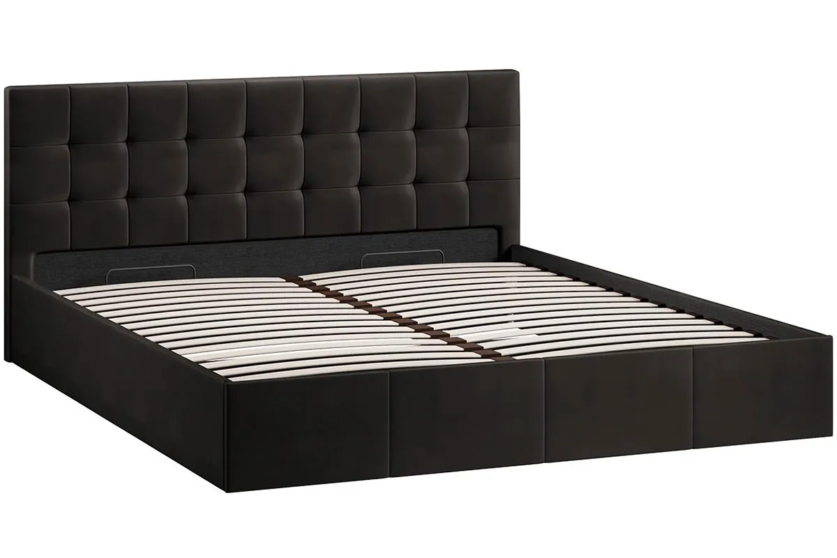 Кровать Эмма с ПМ и заглушиной 180х200 (Велюр/Confetti Stone) - купить в Озерце