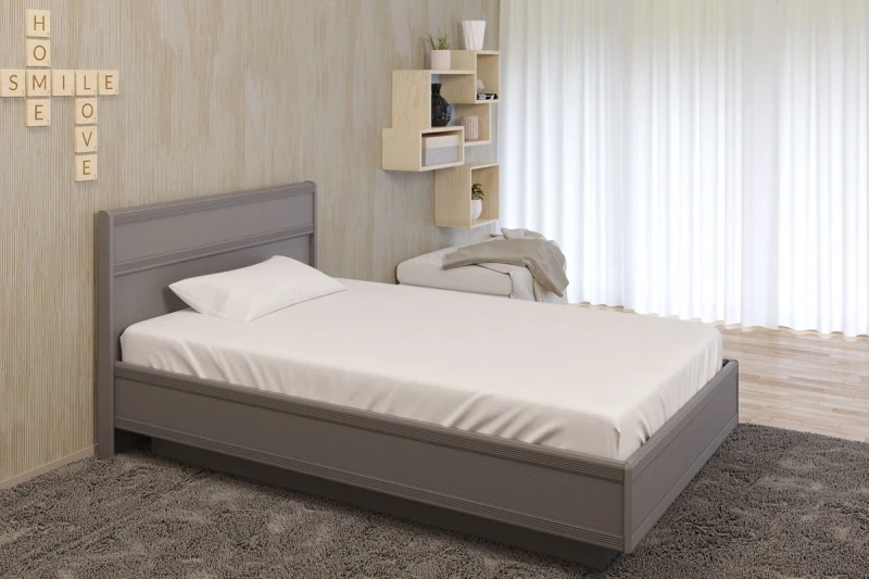 Кровать КР-1001-СО с ПМ 120х200 (Серый Оникс) - купить в Озерце