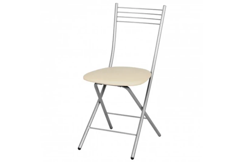 Складной стул Сатурн каркас бриллиант, экокожа (Стандарт 276-бежевый) СРП-084 - купить в Озерце