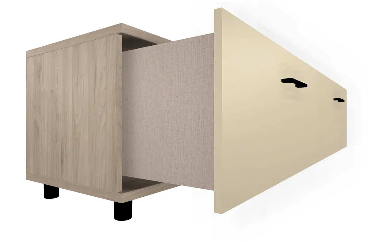 Тумба ТБ-5039-ГС-КМ (Гикори Джексон Светлый/Кашемир Матовый) — Мебель-центр Озерцо