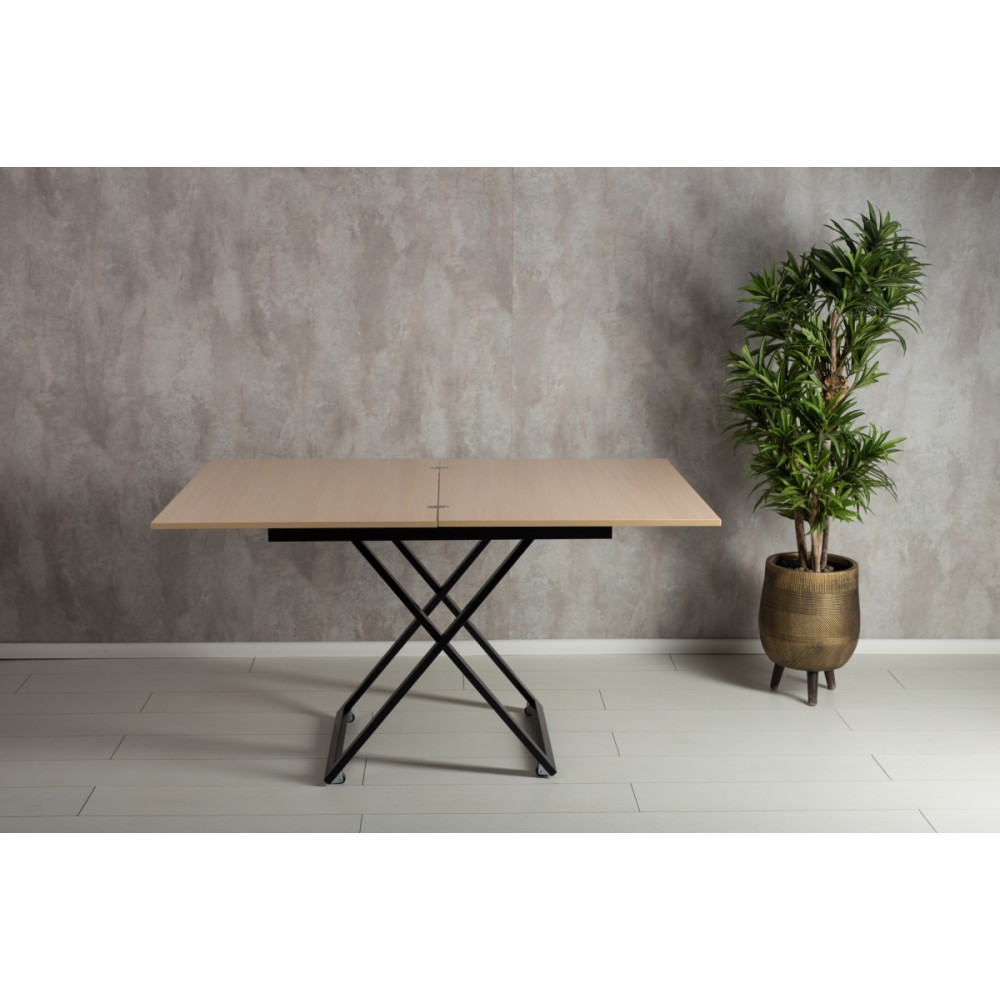 Стол-трансформер Apollo выбеленный дуб/черное подстолье - купить в Озерце