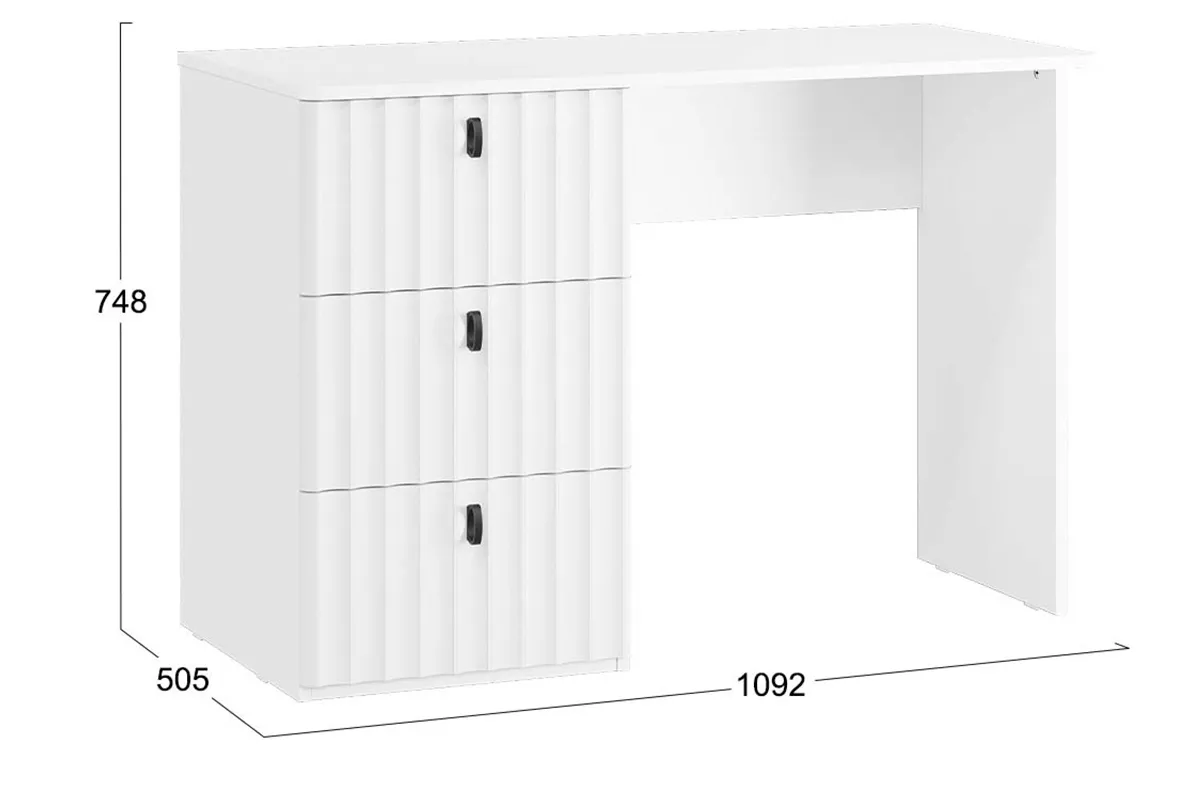 Стол письменный Тиффани Тип 1 (Белый снег / Белый софт) — Мебель-центр Озерцо