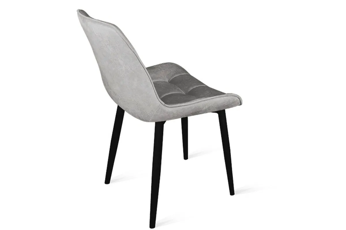 Стул Boston (Черный Муар/Велюр V004 Светло-серый) - купить в Озерце